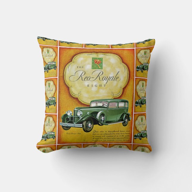 Reo-Royale Eight Automobile Ad Cushion (Front)
