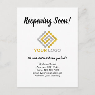 Reopening Soon Business Opening Announcement Postcard