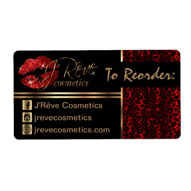 Reorder -  Leopard & Red Glitter Lips (Front)