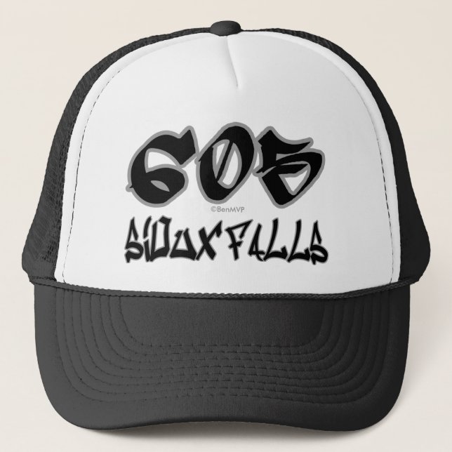 Rep Sioux Falls (605) Trucker Hat (Front)