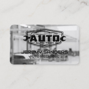 Repair Bay   Auto Mechanic Fix Logo Business Card