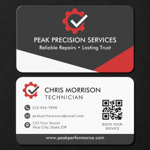 Repair Mechanic QR Code Professional Business Card