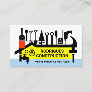 Repair Tools Building Hammer Frame Business Card