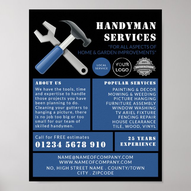 Repair Tools, Handyman Advertising Poster (Front)