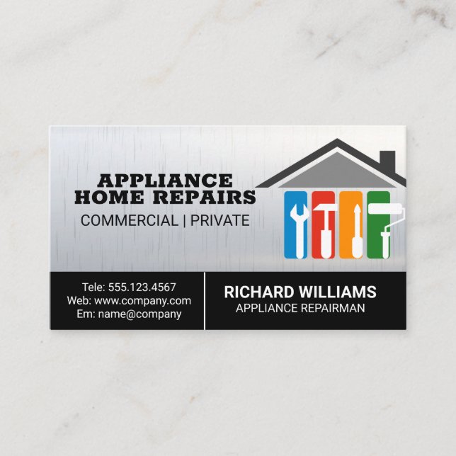 Repair Tools Logo | Handyman Business Card (Front)