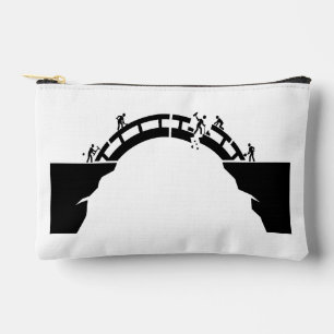 Repairing bridge silhouette teamwork graphics accessory pouch