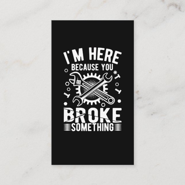 Repairman Funny Craftsman Dad Quote Mechanic Business Card (Front)
