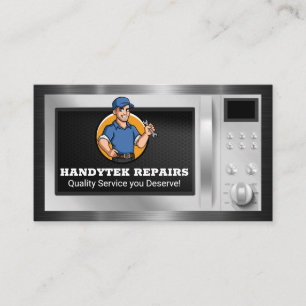 Repairman with Wrench Microwave Appliance Business Card