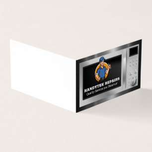 Repairman with Wrench Microwave Appliance Business Card