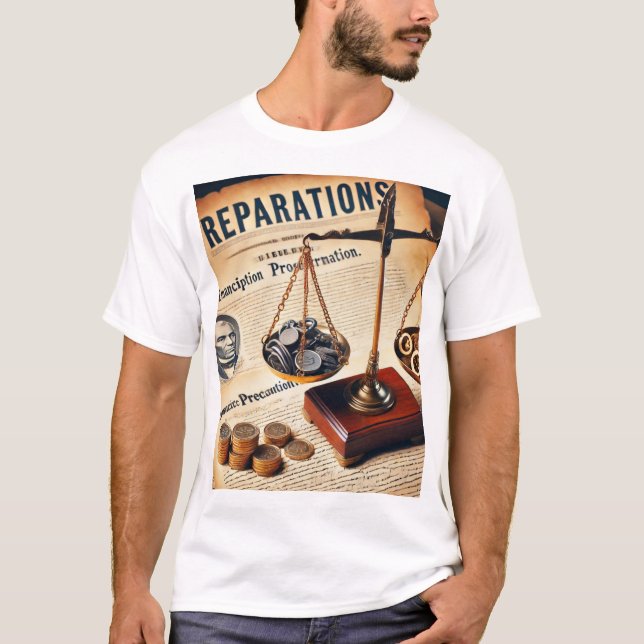 "Reparations" graphic tee (Front)