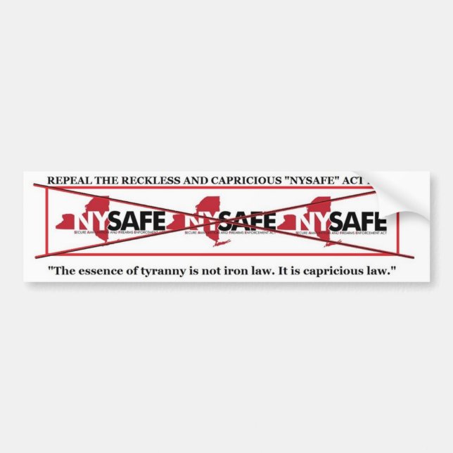 Repeal NY SAFE ACT bumpersticker Bumper Sticker (Front)
