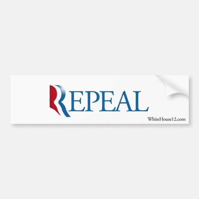 Repeal Obamacare with Romney Bumper Sticker (Front)
