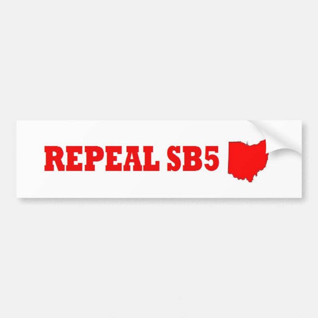 Repeal Ohio SB5 bumper sticker (Front)