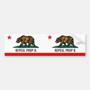 Repeal Prop 8 - California Double Bear Bumper Sticker