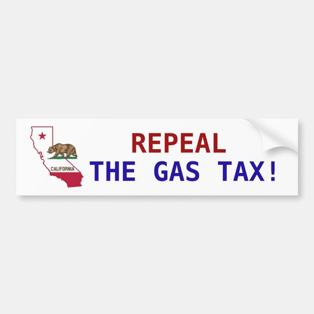 Repeal the California Gas Tax Bumper Sticker (Front)