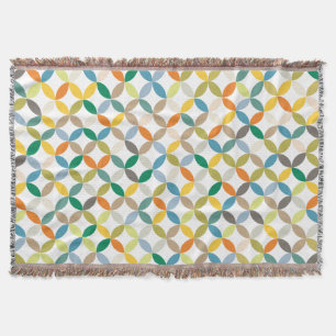Repeat circle quarters cutout style pattern throw blanket