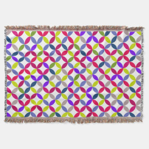 Repeat circle quarters style bright pattern throw