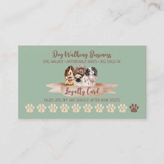 Repeat Dog Walking Discount Card (Front)