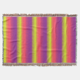 Repeat dogtooth stripe bright pattern throw