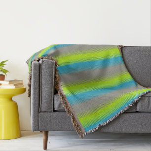 Repeat dogtooth stripe bright pattern throw blanket