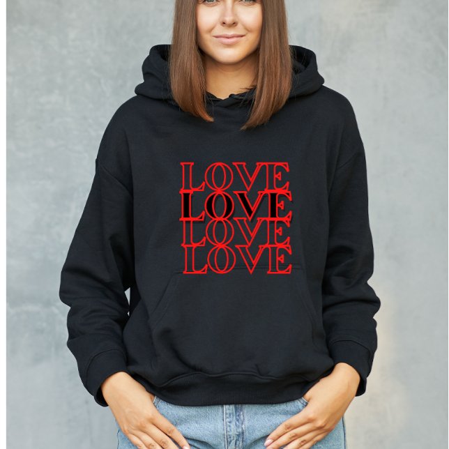 Repeat love typography Valentine's+day 2024 Hoodie (Creator Uploaded)