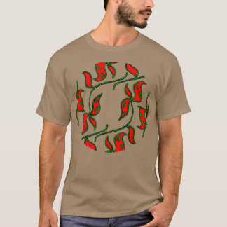 Repeat Red Leaf Pattern T-Shirt