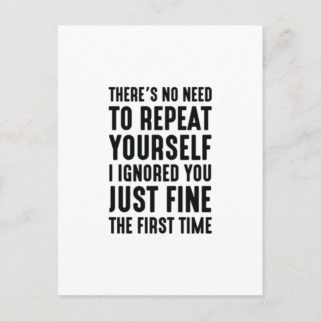 Repeat Yourself Postcard (Front)