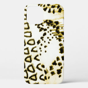 Repeatable Snake Skin. Yellow Fashion Style. White iPhone 12 Case