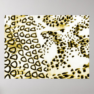 Repeatable Snake Skin. Yellow Fashion Style. White Poster