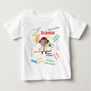 Repeated Future Scientist Monkey Birthday Party Baby T-Shirt