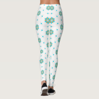repeated geometric floral pattern design leggings