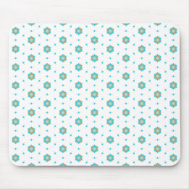 repeated geometric floral pattern design  mouse pad (Front)