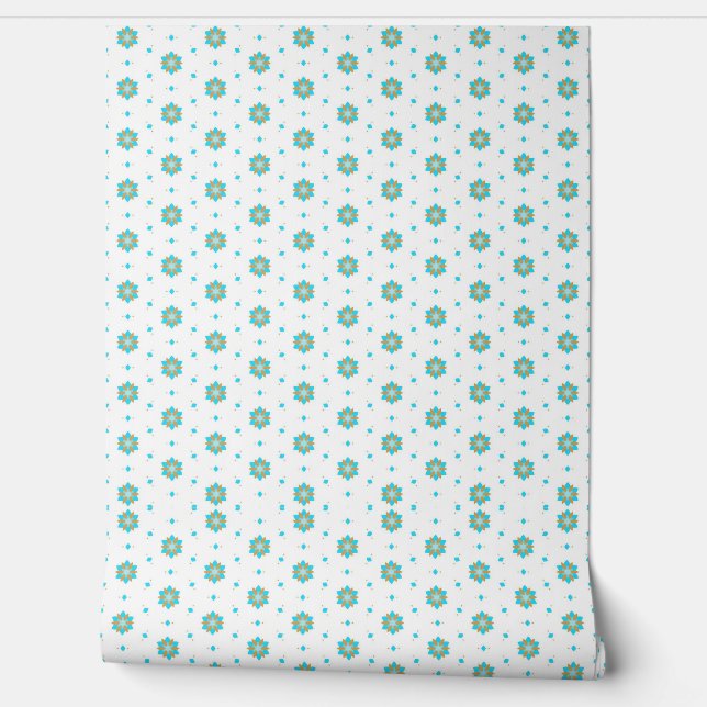 repeated geometric floral pattern design  wallpaper (Unrolling)