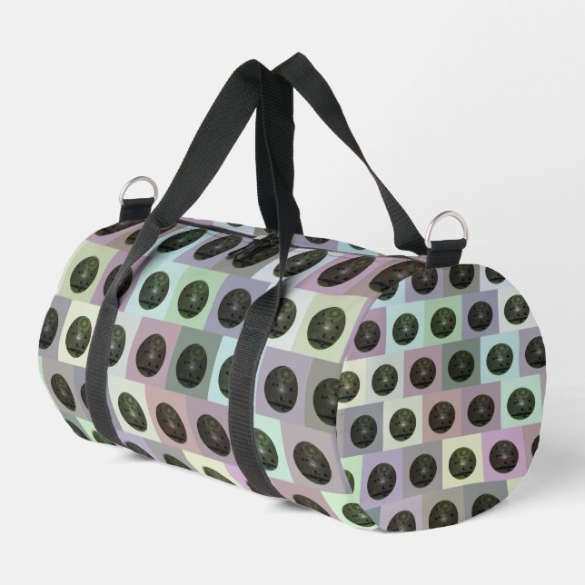 Repeated Lawn Bowls Pop Art Pattern, Duffle Bag (Left Corner)