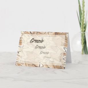 Repeated Thanks in Italian Thank You Card