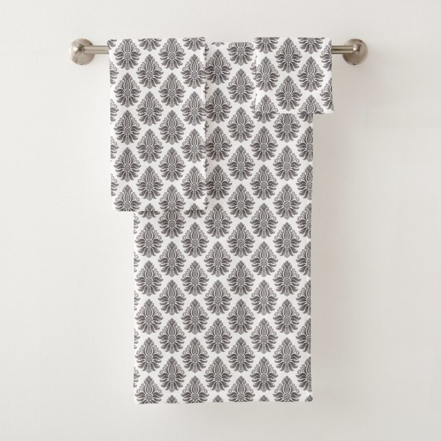 Repeating black floral pattern towel (Creator Uploaded)