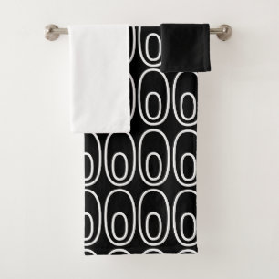 Repeating Black Ovals Bath Towel Set