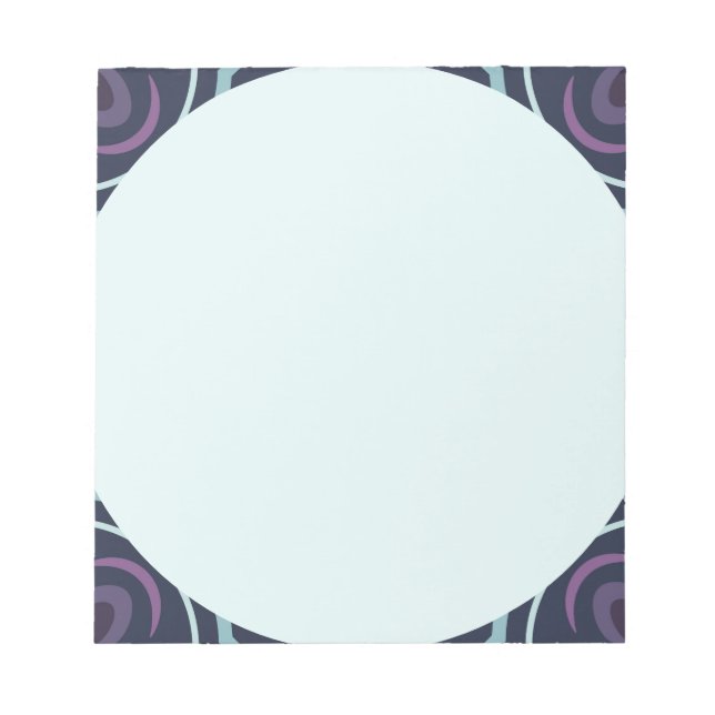 Repeating Blue Botanical Flower Design Notepad (Front)