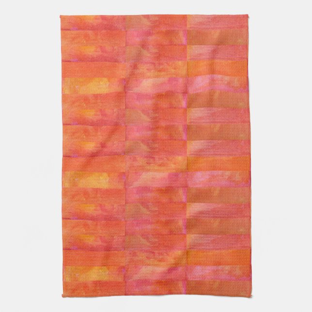 Repeating Bricks in Juicy Berry Tea Towel (Vertical)