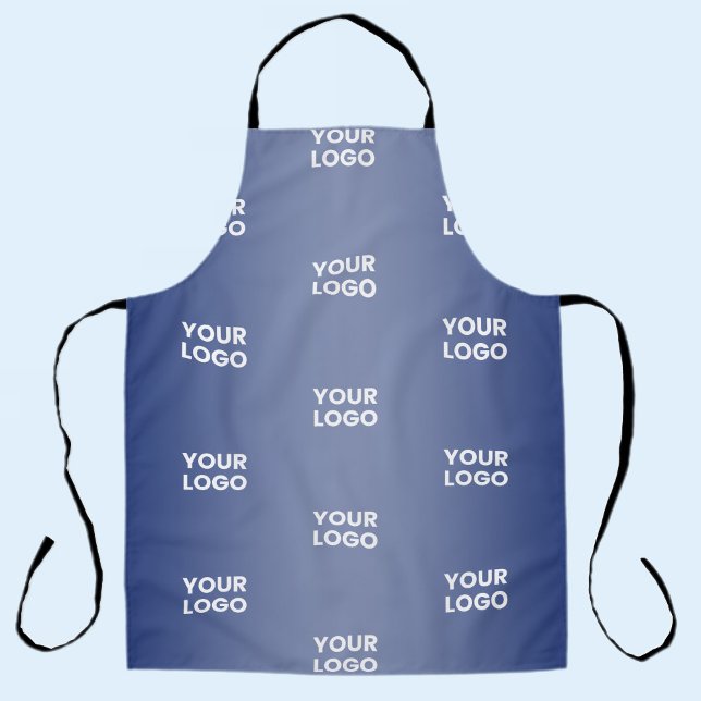Repeating Business Logo | Navy Blue Gradient Apron (Creator Uploaded)