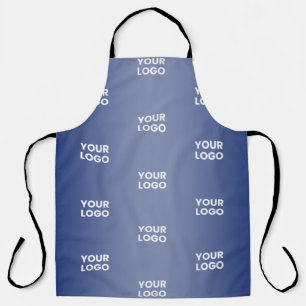 Repeating Business Logo   Navy Blue Gradient Apron
