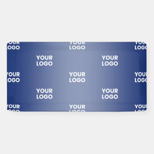 Repeating Business Logo Navy Blue Gradient Banner