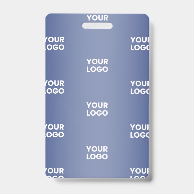 Repeating Business Logo | Navy Blue Gradient ID Badge (Front)