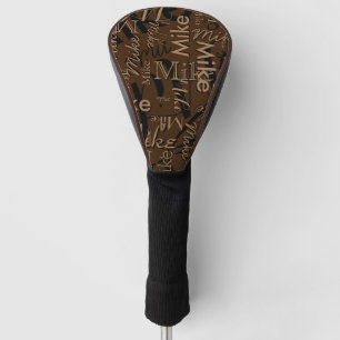 Repeating Custom Name Pattern Golf Head Cover