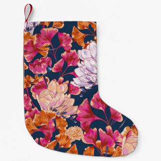 Repeating Flora Vintage Vintage Pattern Small Christmas Stocking