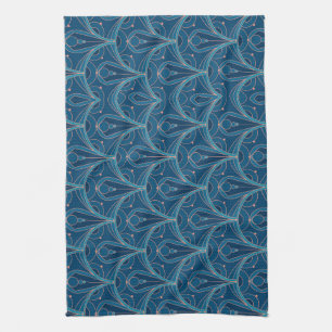 Repeating geometric Art Deco pattern Tea Towel