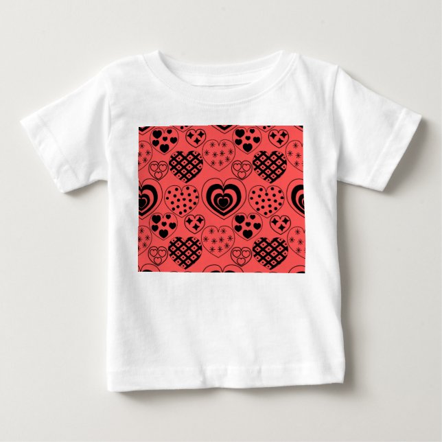 Repeating Hearts Baby T-Shirt (Front)