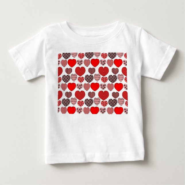 Repeating Hearts Baby T-Shirt (Front)