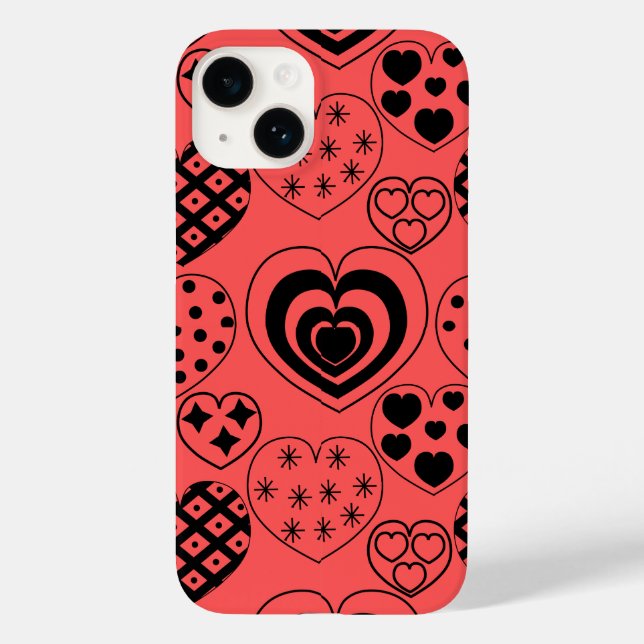 Repeating Hearts Case-Mate iPhone Case (Back)