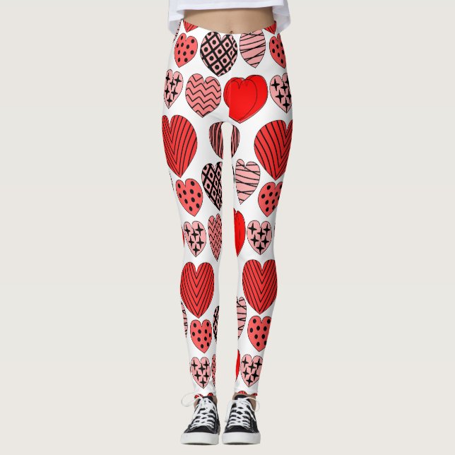 Repeating Hearts Leggings (Front)
